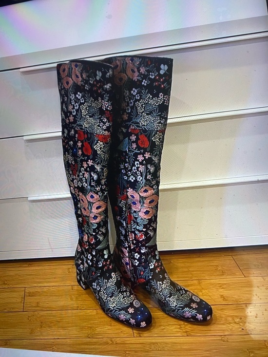 Sam Edelman Shoes - Sam Edelman Multicolor Floral Embroidered Knee - High Women's Boots EUC Size 9.5